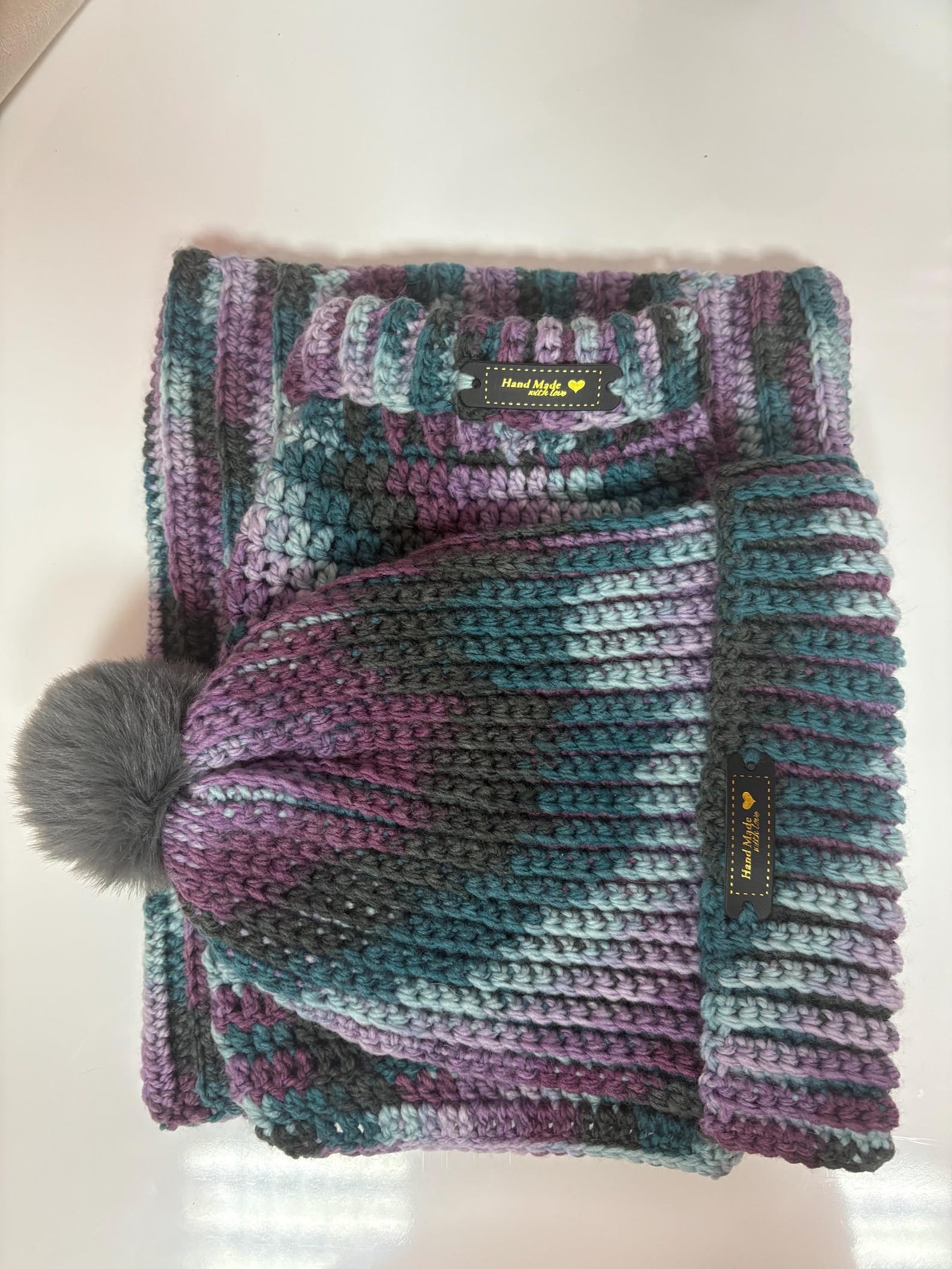 Wildpul® Partner-Set: Handgestrickter Hunde-Pullover mit Mütze & Schal für Dog Mom – Matchy Outfit
